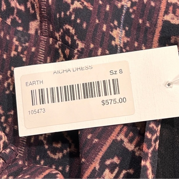 NWT Ulla Johnson Aicha Ikat Silk Chiffon Mini Dress Sz-8 - Picture 7 of 11